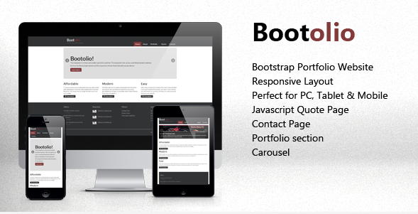 Bootolio Bootstrap Portfolio Responsive Skin