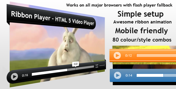 Ribbon Player HTML5 Animated Video Player